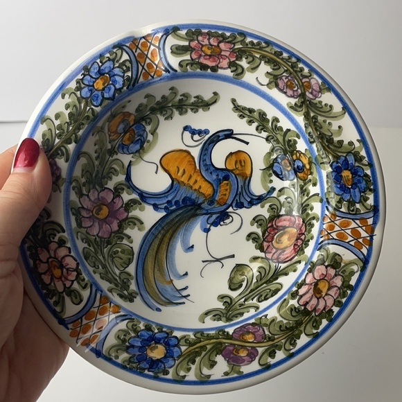 K N Skyros Art Pottery Greece Hand Painted Ashtray - Picture 7 of 8